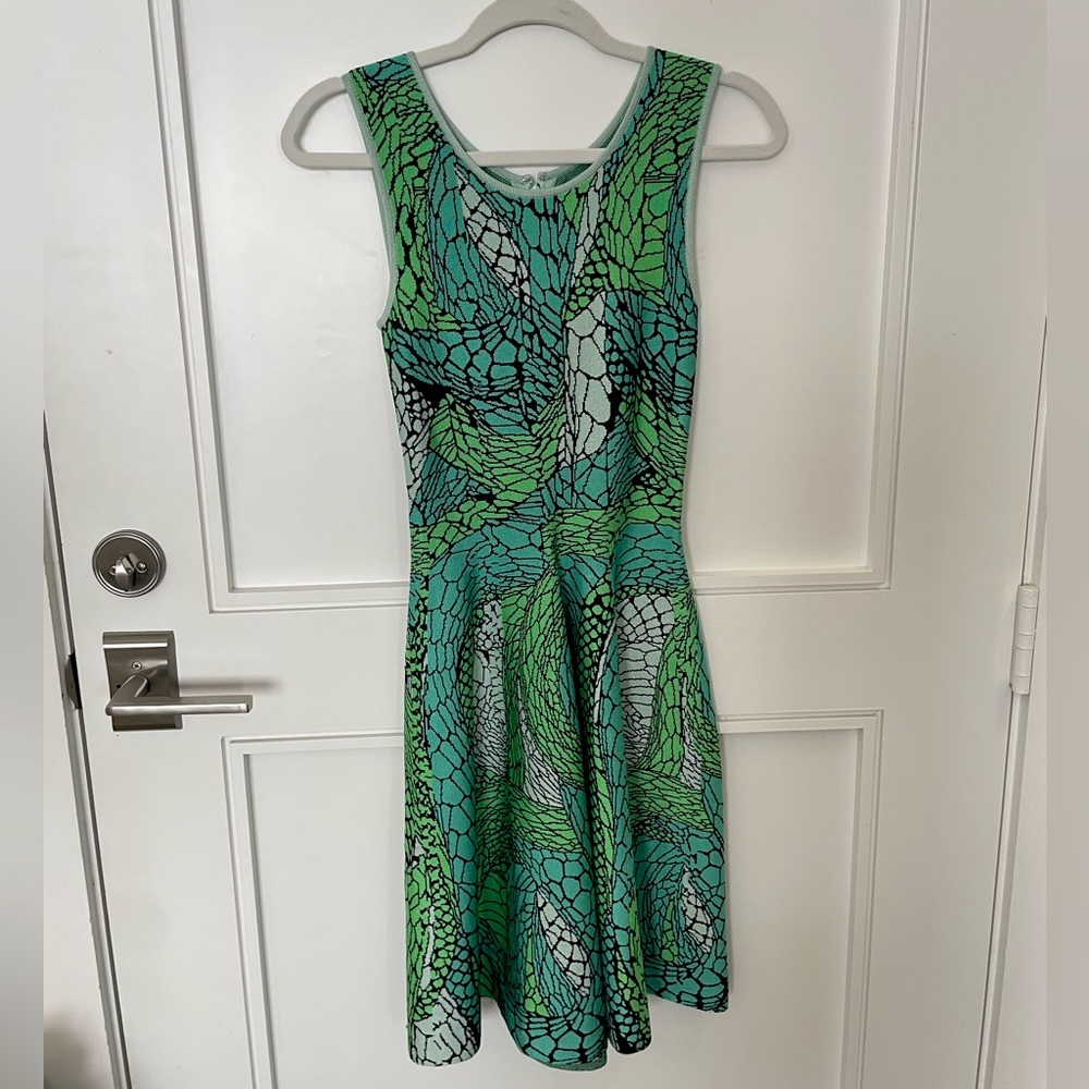 ISSA LONDON Vintage Blue and Green Dress